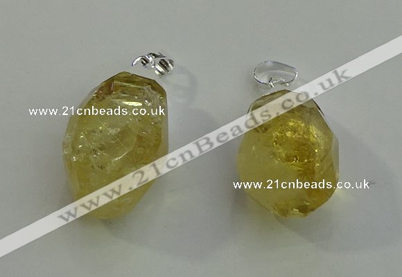 NGP6016 18*30mm - 22*35mm freeform citrine gemstone pendants