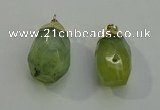 NGP6022 18*30mm - 22*35mm freeform green rutilated quartz pendants
