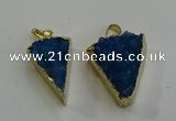 NGP6071 20*25mm - 25*35mm triangle druzy quartz pendants