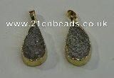 NGP6078 15*25mm – 18*30mm flat teardrop druzy agate pendants