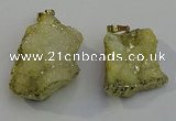 NGP6091 35*40mm – 45*50mm freeform druzy quartz pendants