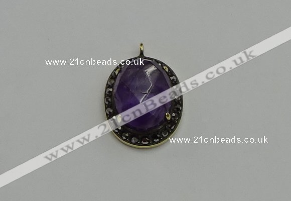NGP6097 20*25mm - 22*30mm oval amethyst pendants wholesle