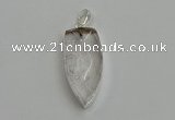 NGP6110 12*35mm - 15*40mm arrowhead white crystal pendants