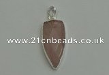 NGP6111 12*35mm - 15*40mm arrowhead rose quartz pendants