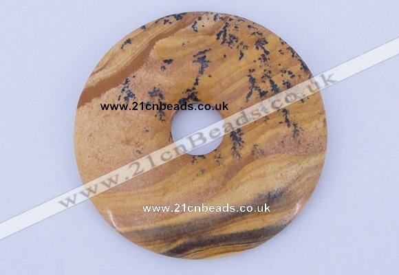NGP612 5pcs 6*50mm picture jasper gemstone donut pendants wholesale