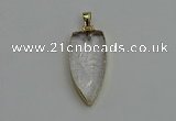 NGP6120 12*35mm - 15*40mm arrowhead white crystal pendants