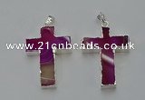 NGP6159 25*40mm - 30*40mm cross agate gemstone pendants