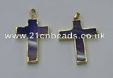 NGP6168 25*40mm - 30*40mm cross agate gemstone pendants