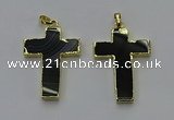 NGP6173 25*40mm - 30*40mm cross agate gemstone pendants