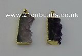 NGP6400 18*30mm - 25*40mm freeform druzy amethyst pendants