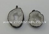 NGP6480 30*35mm - 35*45mm freeform druzy agate gemstone pendants