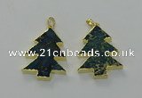 NGP6579 30*40mm - 32*40mm Christmas tree sea sediment jasper pendants