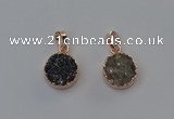 NGP6600 15mm - 16mm coin druzy agate gemstone pendants
