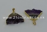NGP6678 22*30mm - 25*35mm freeform druzy amethyst pendants