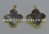 NGP6697 35*35mm - 40*40mm flower agate gemstone pendants