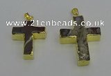 NGP6707 25*30mm - 30*40mm cross agate gemstone pendants