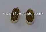 NGP6908 10*22mm - 12*25mm freeform plated druzy quartz pendants