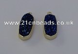 NGP6911 10*22mm - 12*25mm freeform plated druzy quartz pendants