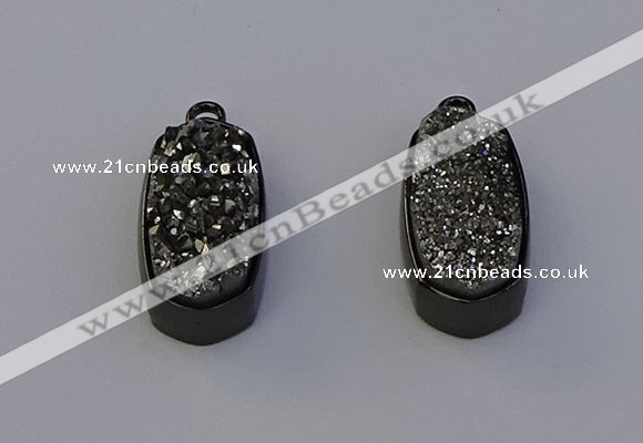 NGP6918 10*22mm - 12*25mm freeform plated druzy quartz pendants