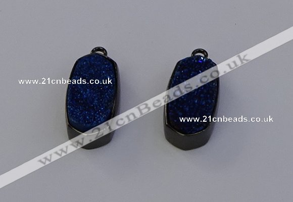 NGP6922 10*22mm - 12*25mm freeform plated druzy quartz pendants