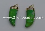 NGP7027 12*35mm - 14*40mm horn white howlite turquoise pendants