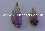 NGP7147 20*40mm - 30*45mm faceted nuggets amethyst pendants