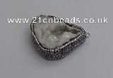 NGP7282 25*35mm - 35*40mm freeform plated druzy agate pendants