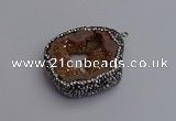 NGP7284 25*35mm - 35*40mm freeform plated druzy agate pendants