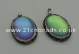 NGP7358 25*25mm oval glass pendants wholesale