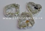 NGP7387 45*50mm - 50*55mm freeform druzy agate pendants