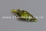 NGP7409 22*30mm - 25*40mm arrowhead plated obsidian pendants