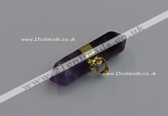 NGP7445 12*45mm sticks amethyst gemstone pendants wholesale