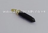 NGP7548 8*40mm sticks black agate pendants wholesale