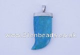 NGP801 5pcs 38*55mm imitation turquoise pendants with brass setting