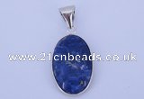 NGP810 5PCS 16*38mm oval sodalite gemstone pendants with brass setting