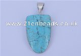 NGP833 5PCS 22*38mm fashion turquoise pendants with brass setting