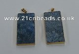 NGP8526 25*50mm - 27*53mm rectangle druzy agate pendants