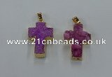 NGP8535 22*30mm - 25*35mm cross druzy agate pendants wholesale