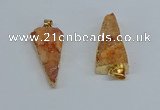 NGP8594 13*40mm - 20*35mm triangle druzy agate pendants wholesale