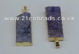 NGP8606 15*35mm - 16*40mm rectangle druzy agate pendants wholesale