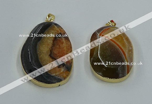 NGP8626 32*45mm - 46*48mm freeform druzy agate pendants wholesale
