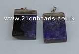 NGP8679 26*36mm rectangle druzy agate pendants wholesale