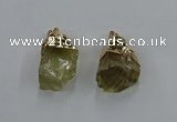 NGP8863 20*25mm - 30*40mm nuggets lemon quartz gemstone pendants