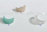 NGP9734 10*14mm moon-shaped  mixed gemstone pendants wholesale