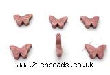 NGP9858 12*18mm butterfly pink wooden jasper pendant
