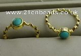 NGR1057 4mm coin synthetic turquoise rings wholesale