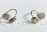 NGR1096 8*10mm faceted flat droplet moonstone rings wholesale