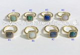 NGR1132 12mm square mixed gemstone gemstone rings wholesale