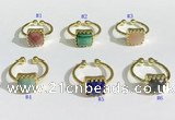 NGR1139 10mm square  mixed gemstone rings wholesale
