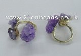NGR150 8*10mm - 15*20mm nuggets druzy quartz rings wholesale